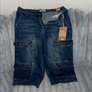 YMI Dark Blue Cargo Denim Shorts
